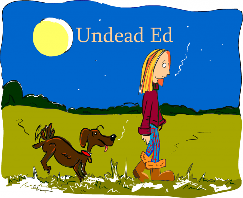 Undead Ed: Prototype children's book artwork which spun out of a series of writing workshops for primary school children with award winning Gold Coast author, Dimity Powell. 
